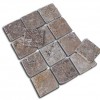 Travertiinist mosaiikplaadid GEA, täiteta, vanandatud, 10 × 10 × 1 cm, m2