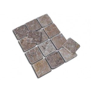 Travertiinist mosaiikplaadid GEA, täiteta, vanandatud, 10 × 10 × 1 cm, m2